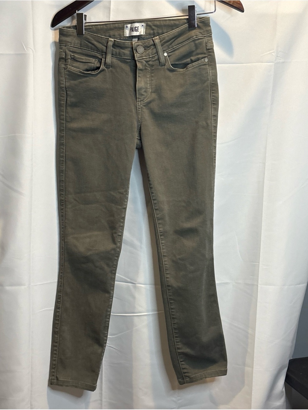 PAIGE Olive Tone Skinny Jeans